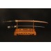 Folded Steel Japanese Samurai Sword Red Blade Genuine Rayskin Wrapped Saya