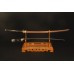 Folded Steel Japanese Samurai Sword Red Blade Genuine Rayskin Wrapped Saya
