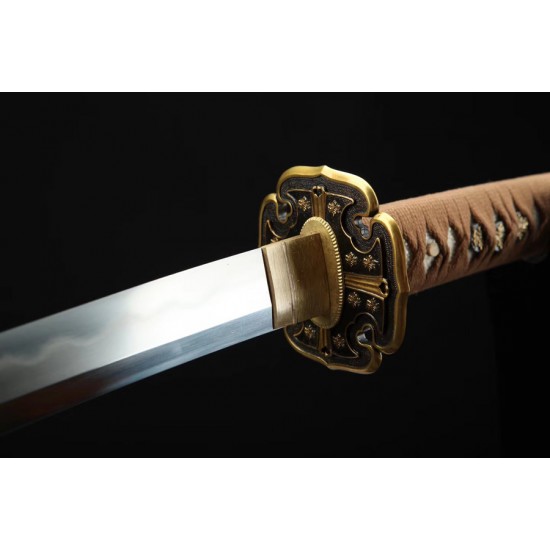 Tachi Sword Japanese Samurai Folded Steel Hazuya Polish Blade Handmade For Sale