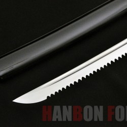 JAPANESE KATANA SWORD T10 TOOL STEEL FULL TANG SERRATED EDGE BLADE