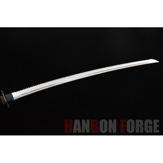 JAPANESE KATANA SWORD T10 TOOL STEEL FULL TANG SERRATED EDGE BLADE