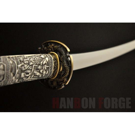 HAND MADE DRAGON KATANA JAPANESE SAMURAI SWORD T10 STEEL BLADE