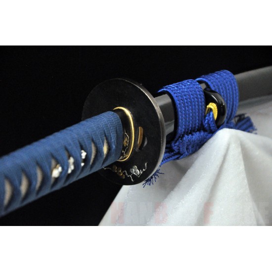 HAND MADE KATANA SWORD KOBUSE BLADE FULL RAYSKIN WRAPPED TSUKA