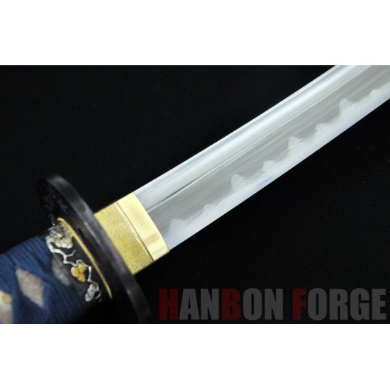 HAND MADE KATANA SWORD KOBUSE BLADE FULL RAYSKIN WRAPPED TSUKA