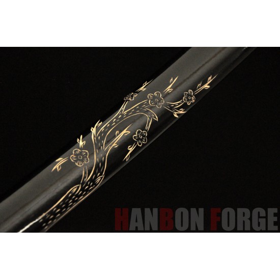 HAND MADE KATANA SWORD KOBUSE BLADE FULL RAYSKIN WRAPPED TSUKA