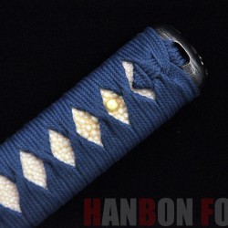 HAND MADE KATANA SWORD KOBUSE BLADE FULL RAYSKIN WRAPPED TSUKA
