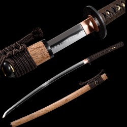 HAND MADE KATANA JAPANESE SAMURAI SWORD T10 STEEL CLAY TEMPERED HAZUYA POLISH