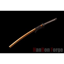 Japanese KATANA Sword T10 Steel Clay Tempered Choji Hamon Hazuya Polished Hawk Koshirae