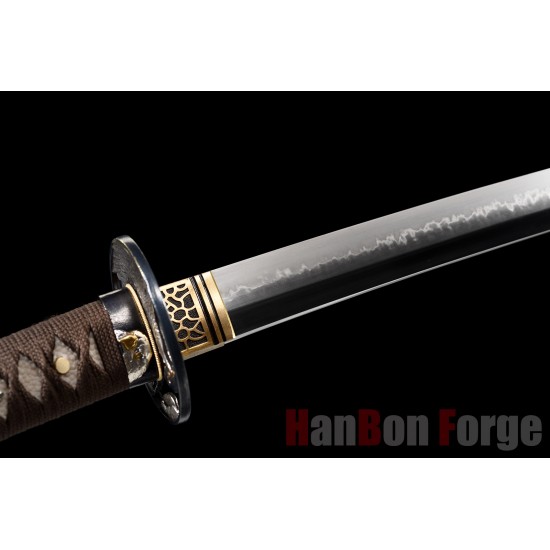 T-10 carbon steel Junagi katana, real life Hamon Choji - Dellinger