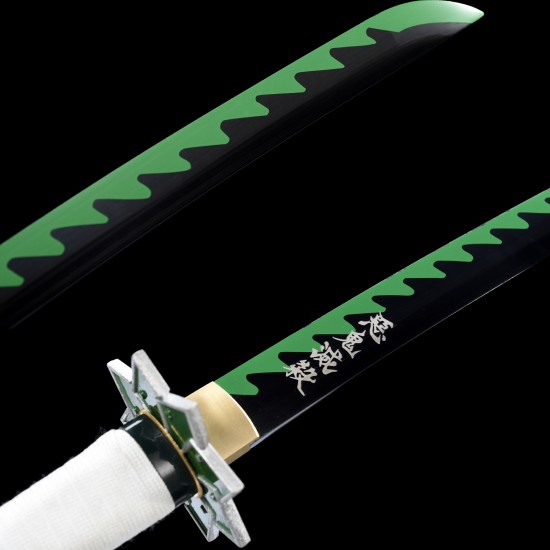 Hand Made Sanemi Shinazugawa's Sword, Demon Slayer Katana Sword, Kimetsu No Yaiba Sword - Nichirin Sword, T10 Steel Full Tang Blade