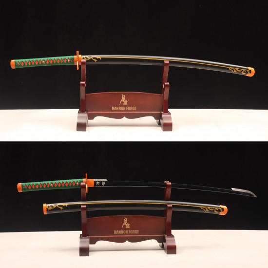 Hand Made Shinobu Kocho's Sword, Demon Slayer Katana Sword, Kimetsu No Yaiba Sword - Nichirin Sword, T10 Steel Full Tang Blade