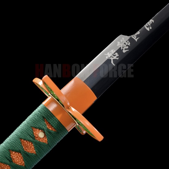 Demon Slayer Tanjiro's Katana Handmade Full Tang T10 Steel Black