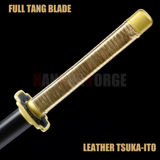 Demon Slayer Tanjiro's Katana Handmade Full Tang T10 Steel Black