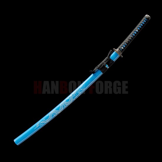 Hand Made Japanese Samurai KATANA Sword Blue T10 Steel Blade