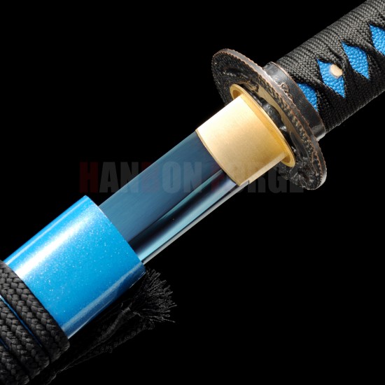 Hand Made Japanese Samurai KATANA Sword Blue T10 Steel Blade