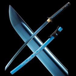 Hand Made Japanese Samurai KATANA Sword Blue T10 Steel Blade