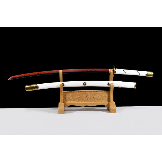 Hand Made One Piece Roronoa Zoro Enma Sword Replica Kozuki Oden's "ame No Habakiri" Katana T10 Steel Blade