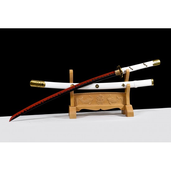Hand Made One Piece Roronoa Zoro Enma Sword Replica Kozuki Oden's "ame No Habakiri" Katana T10 Steel Blade