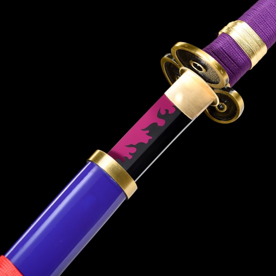 Hand Made One Piece Yama Enma Sword, Roronoa Zoro Katana, Trafalgar D Water Law Anime Sword T10 Steel Blade
