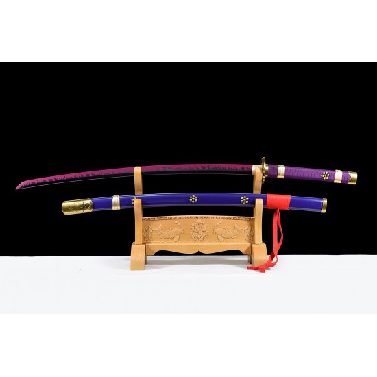 Hand Made One Piece Yama Enma Sword, Roronoa Zoro Katana, Trafalgar D Water Law Anime Sword T10 Steel Blade