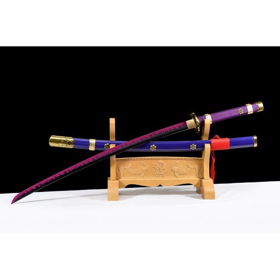 Hand Made One Piece Yama Enma Sword, Roronoa Zoro Katana, Trafalgar D Water Law Anime Sword T10 Steel Blade
