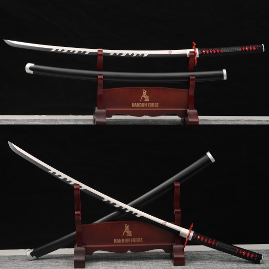 Hand Forged T10 Steel Tanjiro Kagura Katana - Full Tang Battle Ready Demon Slayer Sword Hand Forged T10 Steel Tanjiro Kagura Katana - Full Tang Battle Ready Demon Slayer Sword