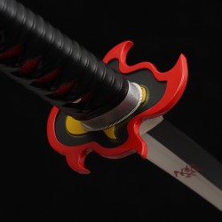 Hand Forged T10 Steel Tanjiro Kagura Katana - Full Tang Battle Ready Demon Slayer Sword Hand Forged T10 Steel Tanjiro Kagura Katana - Full Tang Battle Ready Demon Slayer Sword