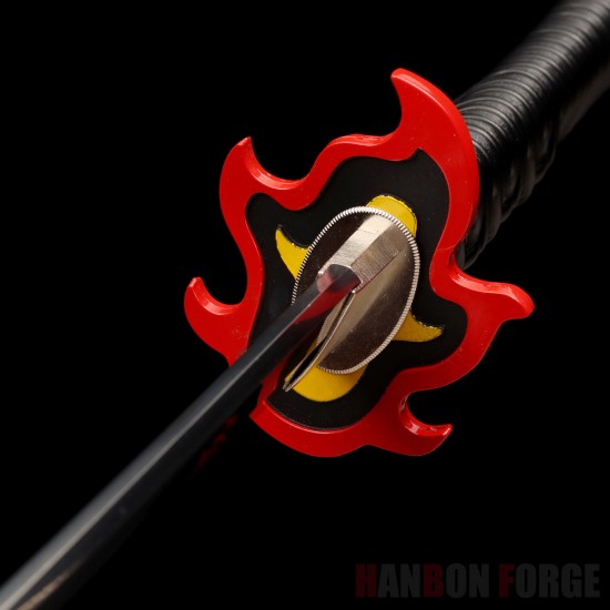 Hand Forged T10 Steel Tanjiro Kagura Katana - Full Tang Battle Ready Demon Slayer Sword Hand Forged T10 Steel Tanjiro Kagura Katana - Full Tang Battle Ready Demon Slayer Sword