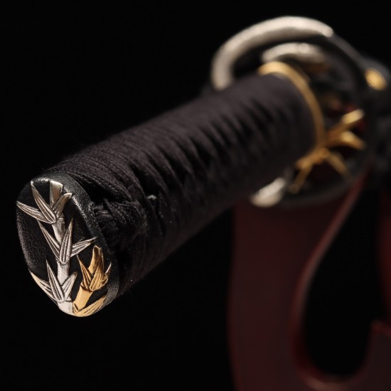 Handmade Samurai Katana Sword | T10 Clay Tempered Blade with Choji Hamon & Hazuya Polish | Snake & Bamboo Handmade Samurai Katana Sword | T10 Clay Tempered Blade with Choji Hamon & Hazuya Polish | Snake & Bamboo