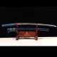 Handmade Samurai Katana | T10 Clay Tempered Blade with Choji Hamon | Wave Theme Brass Fittings | Deep Blue Speckled Saya Handmade Samurai Katana | T10 Clay Tempered Blade with Choji Hamon | Wave Theme Brass Fittings | Deep Blue Speckled Saya