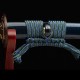 Handmade Samurai Katana | T10 Clay Tempered Blade with Choji Hamon | Wave Theme Brass Fittings | Deep Blue Speckled Saya Handmade Samurai Katana | T10 Clay Tempered Blade with Choji Hamon | Wave Theme Brass Fittings | Deep Blue Speckled Saya