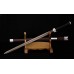 Handmade Han Jian 1095 High Carbon Steel Chinese Dragon Sword Silver Alloy Tsuba Full Tang