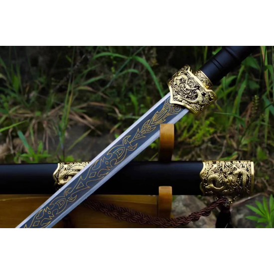 Chinese Sword Jian 1095 High Carbon Steel Handmade Sharpened Frost Blade Full Tang