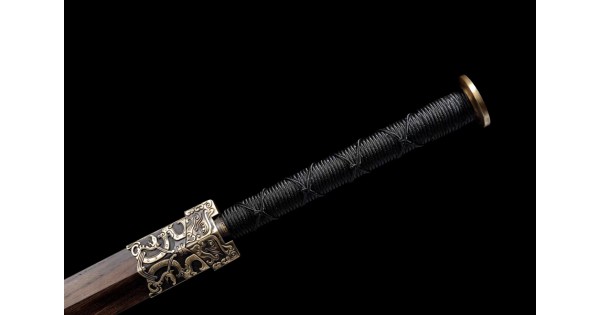 Black Plated Forged Folded Handmade Han Wu Chinese Sword Jian 