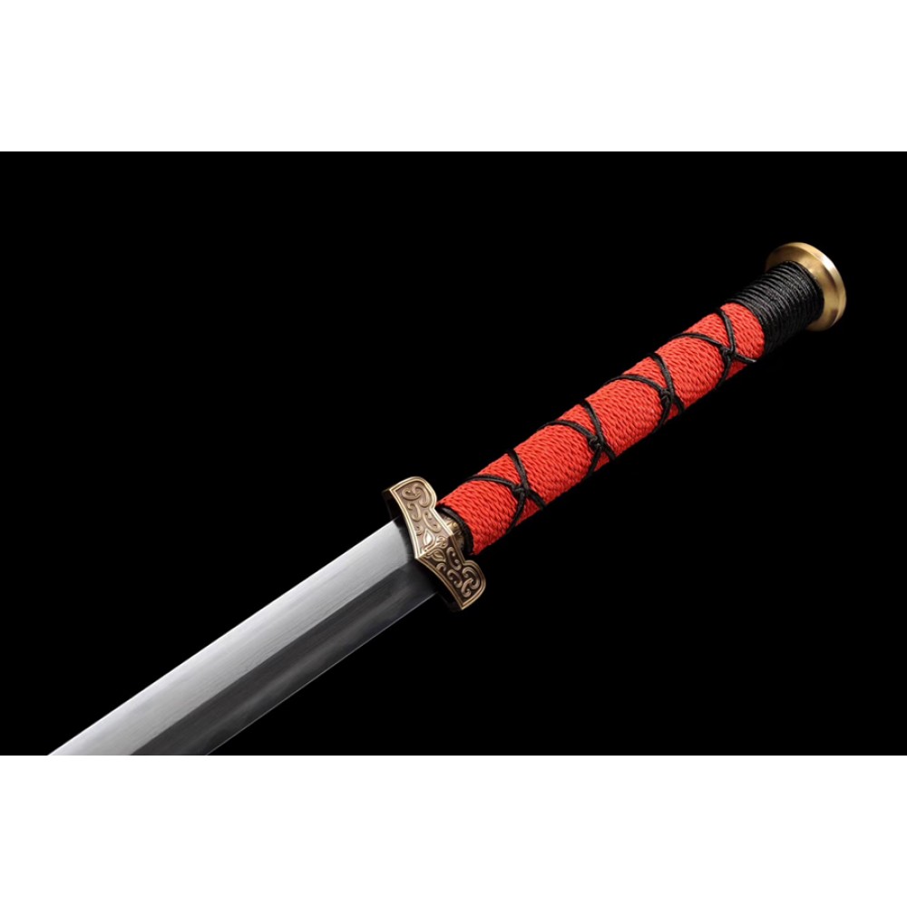 chinese Han Jian sword damascus folded carbon steel for sale straight