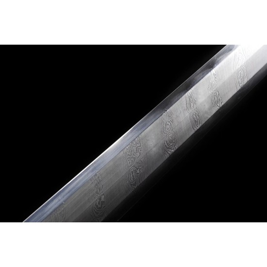 Chinese Sword Ming Dynasty Emperor YongLe's Jian Folded Steel Clay Tempered 8 Side Twisted-Grained Blade