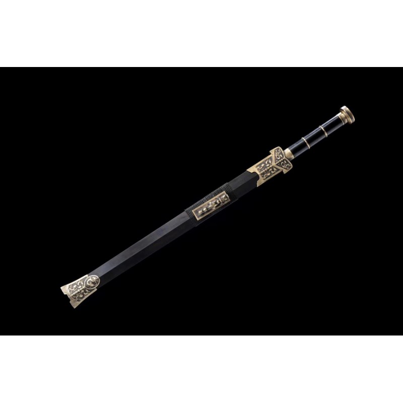 Black Plated Forged Folded Handmade Han Wu Chinese Sword Jian 