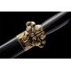 Short Jian Chinese Sword (Yudi jian) Folded Pattern Steel Ebony Scabbard Pure Copper Fitting