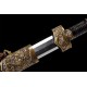 Dragon Phoenix Sword Antiqued Chinese Jian Brass Metal Guard 8-Side Folded Steel Blade