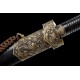 Dragon Phoenix Sword Antiqued Chinese Jian Brass Metal Guard 8-Side Folded Steel Blade