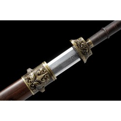 Chinese Sword Jian Damascus Folded Steel Blade Traditional Handmade