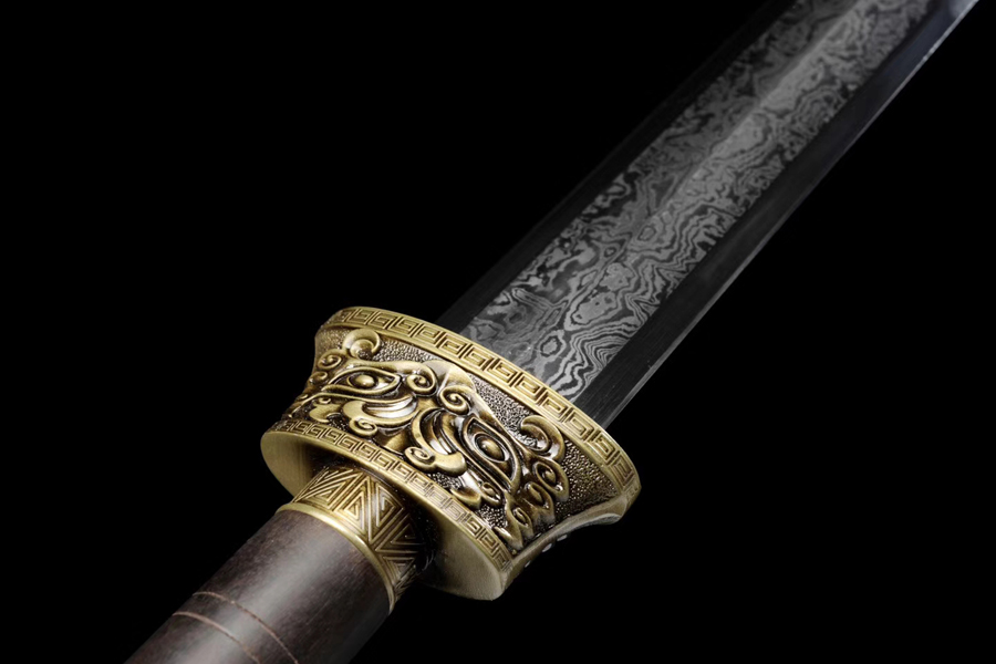 Chinese Sword Jian Damascus Folded Steel Blade