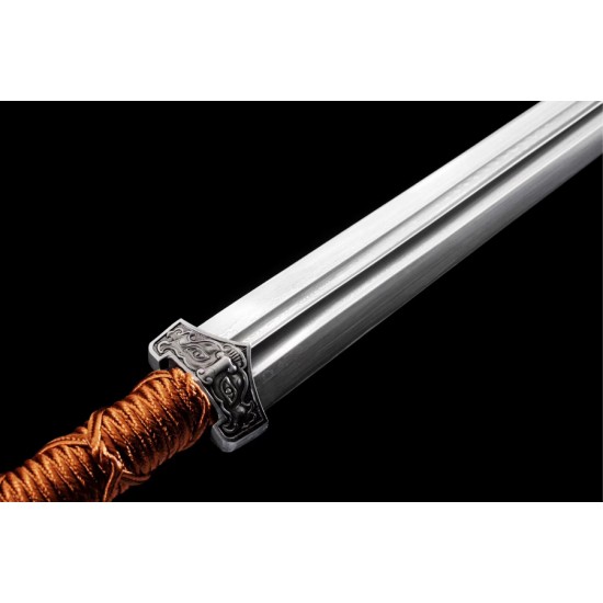 Chinese Zodiac Jian Sword Folded Steel Double Hi Blade Full Tang Blade for Sale