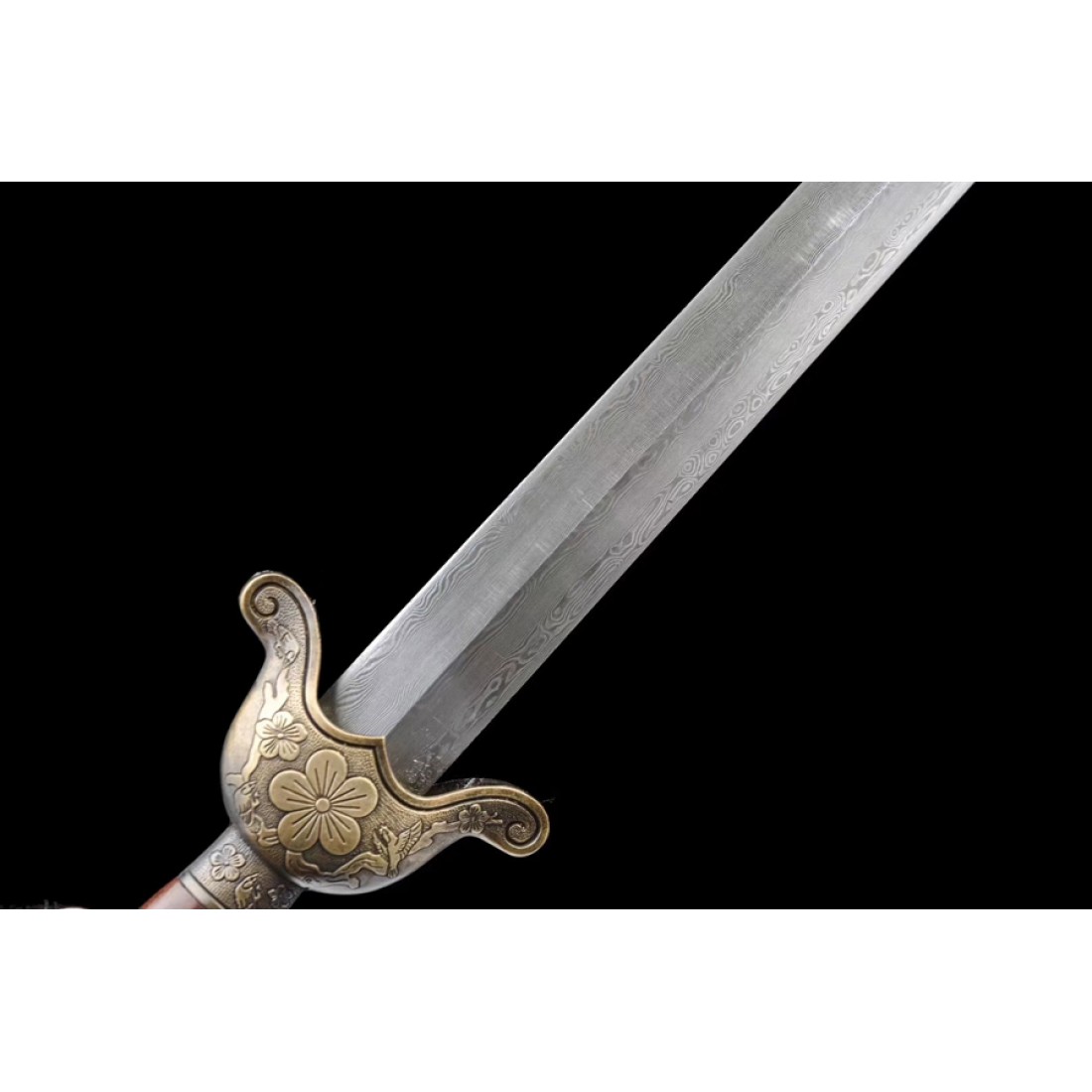 Chinese Sword Plum Blossom Jian Damascus Folded Steel Blade