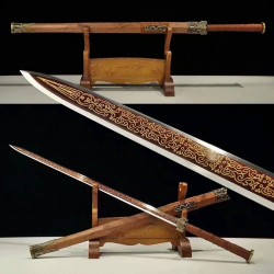 HAN JIAN Sword Chinese Sword Damascus Folded Steel Dragon Style Blade For Sale
