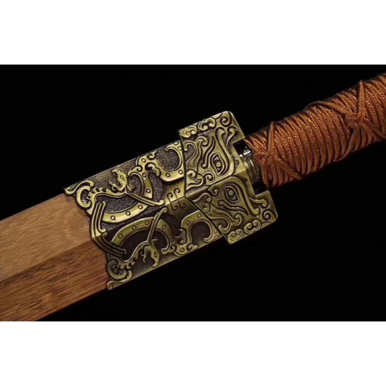 HAN JIAN Sword Chinese Sword Damascus Folded Steel Dragon Style Blade For Sale