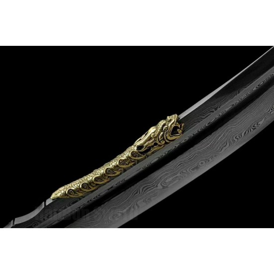 Qing Dao Chinese Sword Hazuya Polish Folded Steel Blade Real Stingray Skin Scabbard