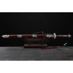 Dragon Jian Chinese Sword Hazuya Polish Blade Damascus Folded Steel