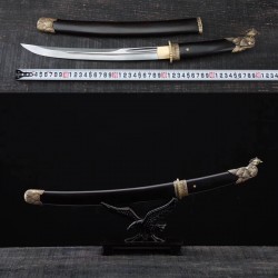 Eagle Knife Chinese Dao Sword Damascus Folded Steel Clay Tempered Hazuya Polish Blade 