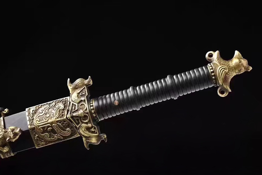 Damascus Steel Blade Ebony Scabbard Top Quality Handmade Chinese Sword Jian 秦劍 